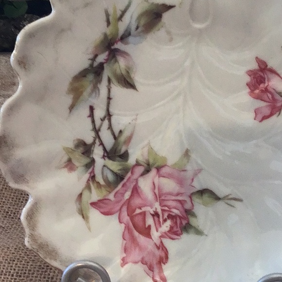 Wheelock Germany Dining Vintage Porcelain Leaf Shaped Trinket Dish